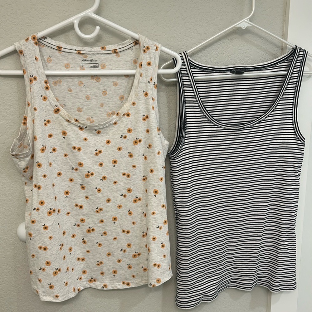 Two Eddie Bauer tank tops, size large